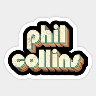 Retro Vintage Rainbow Phil Letters Distressed Style Sticker